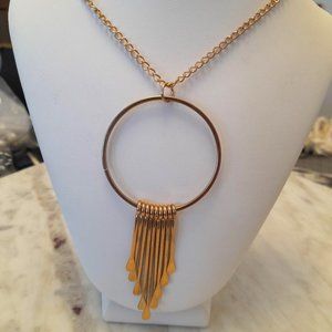 Vintage 36" Brass Necklace with Metal Tassel